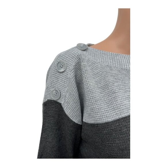 Vince Camuto Striped Relaxed Boatneck Sweater NWT - Picture 2 of 6